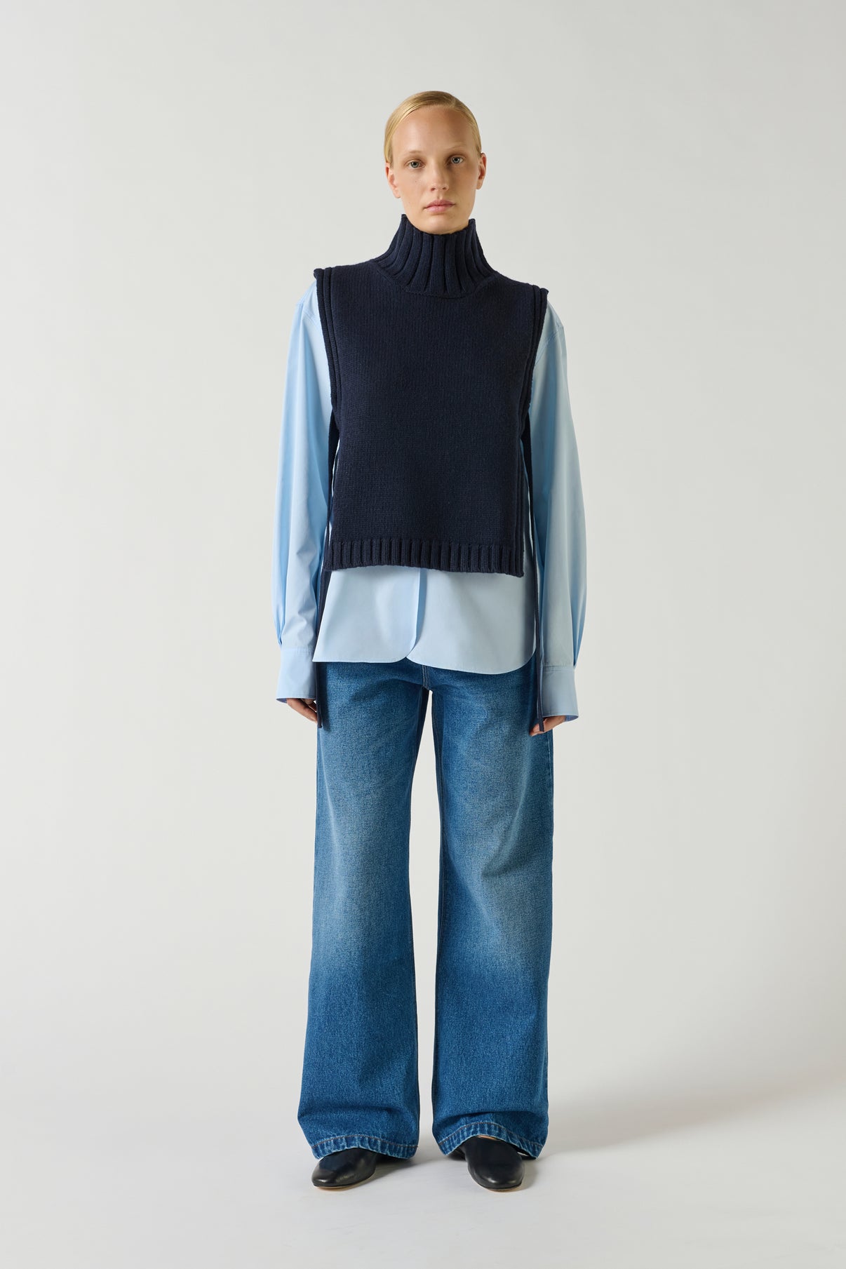 Pull Or - Navy - Laine - Femme vue 3