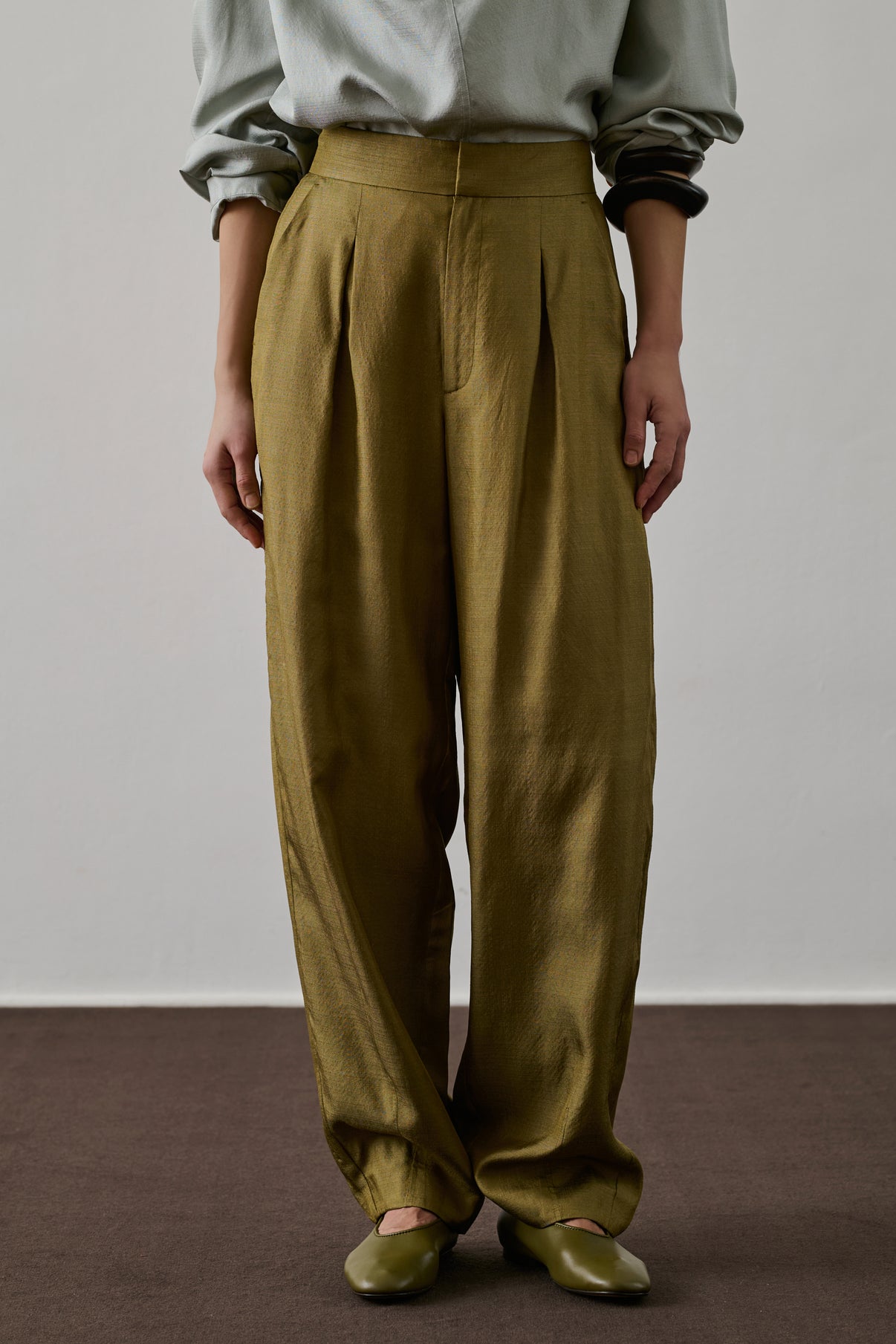 Pantalon Baptiste - Sable - Soie - Femme vue 3