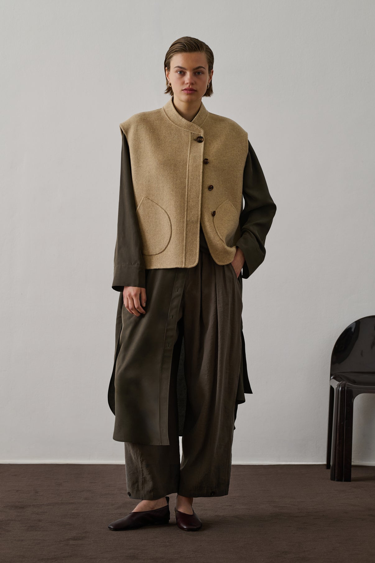 Blouson Adeline - Beige Chiné - Laine - Femme vue 1
