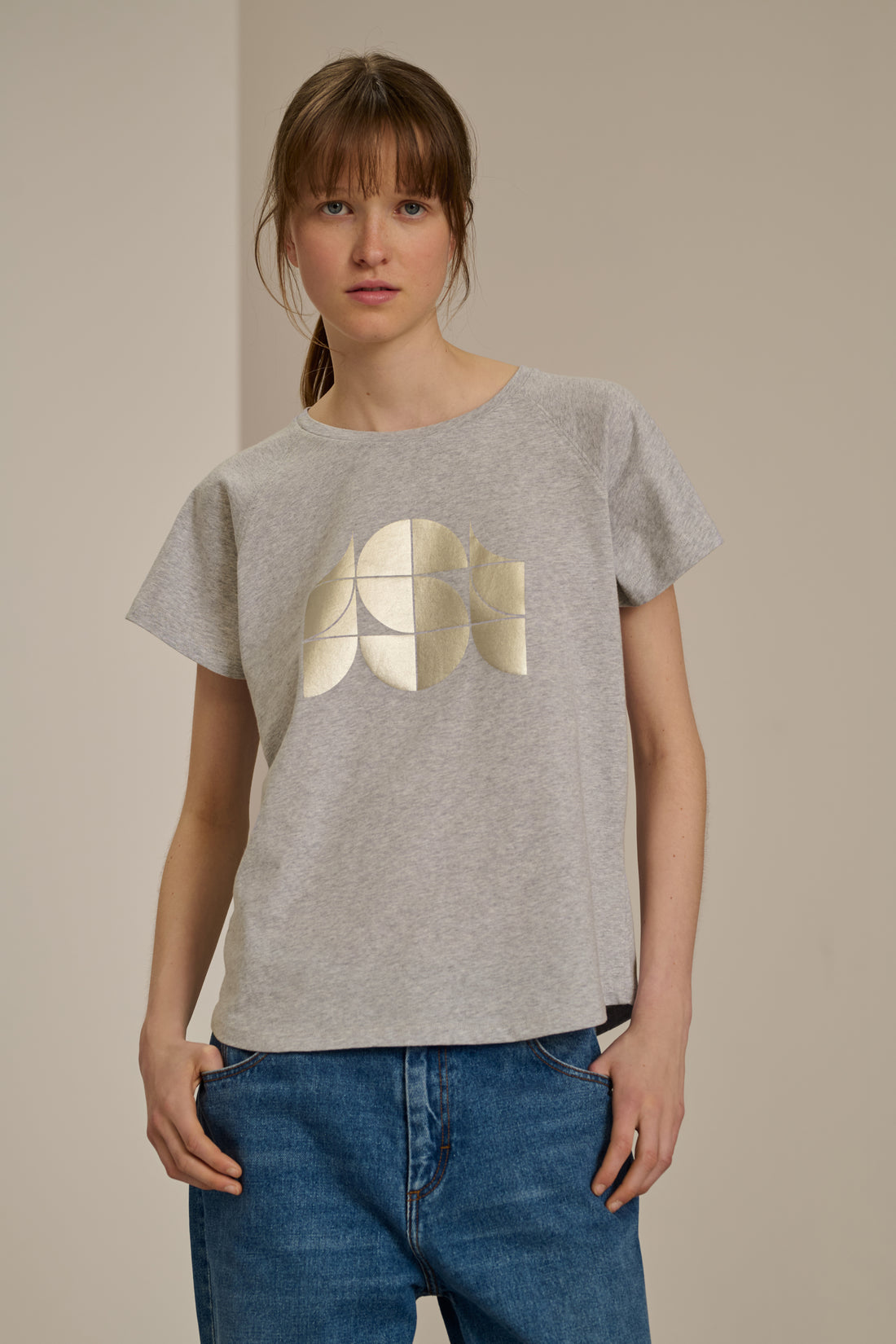 Tee-Shirt Val - Gris Chiné - Coton - Femme