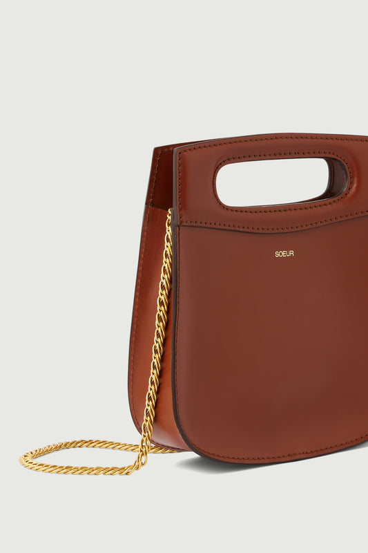 Sac Cheri Mini - Cognac - Cuir - Femme